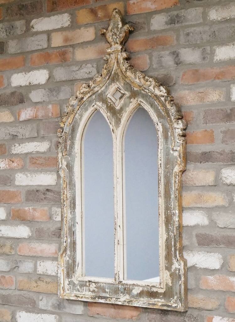 Aged Wood Wall Mirror For Home Or Garden, 1 of 2