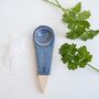 Handmade Small Pottery Blue \Brown Salt Or Spice Spoon, thumbnail 1 of 9