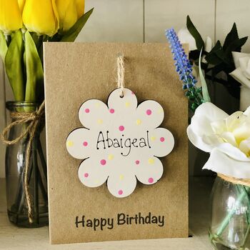 Personalised Daughter Birthday Card Flower Keepsake, 7 of 7