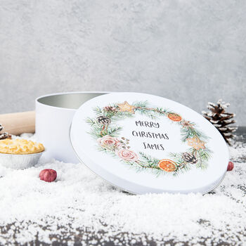 Personalised Merry Christmas Cake Tin, 2 of 4