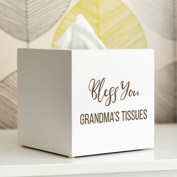 Personalised Tissue Box Holder Bless You, 4 of 6