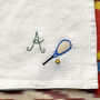 Personalised Hand Embroidered Initial Linen Napkin, thumbnail 5 of 10