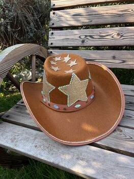 Personalised Brown Cowboy Hat, 4 of 5
