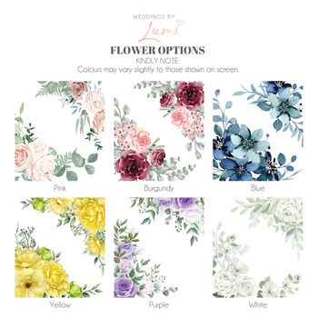 Personalised Watercolour Flowers Wedding Card Wooden Post Box, 6 of 6