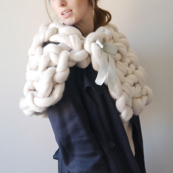 Chunky Knit Cape Scarf, 3 of 9