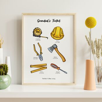 Grandad's Toolkit Print Personalised Father's Day Gift, 2 of 5