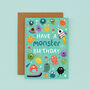 Any Age Monsters Birthday Card, Boys Birthday Card, Aliens, thumbnail 2 of 10