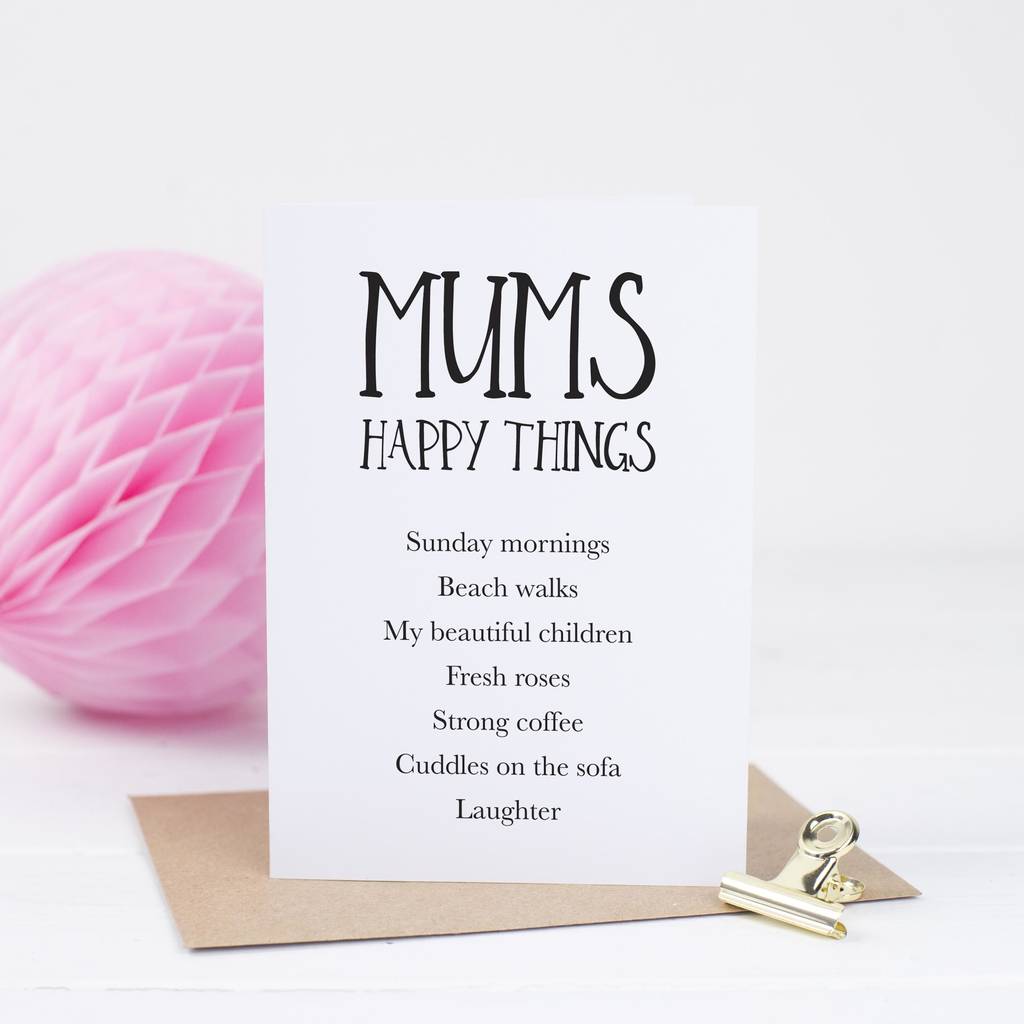 Personalised Mum’s Happy Things Card, 1 of 2