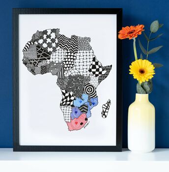 Personalised Map Of Africa Print, 2 of 7