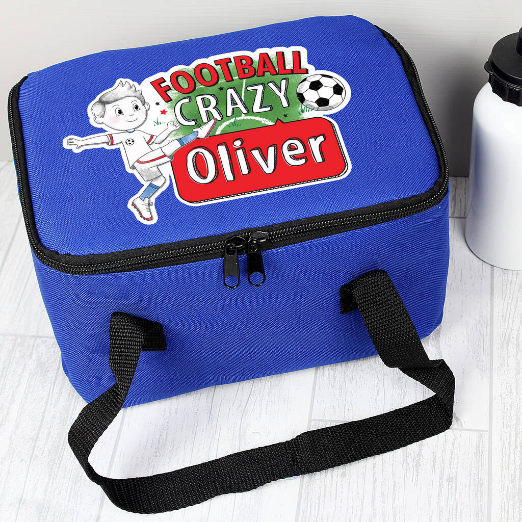 Personalised Football Kids Lunch Bag Gift By Sassy Bloom As seen on TV
