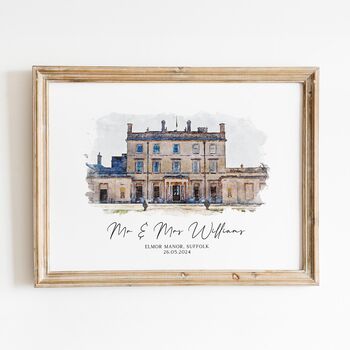 Wedding Venue Portrait, Personalised Wedding Gift, 2 of 6