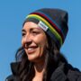 Uci Grey Rainbow Stripes Beanie, thumbnail 2 of 2