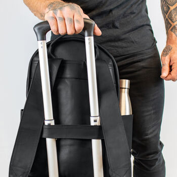 Personalised Black Leather 16 Inch Macbook Backpack, 2 of 11