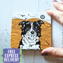 Personalised Dog Lover Coaster Gift In Linocut Style, thumbnail 1 of 12