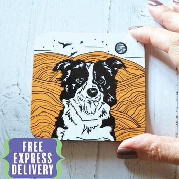 Personalised Dog Lover Coaster Gift In Linocut Style, 2 of 12