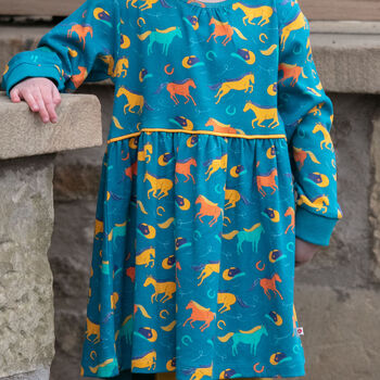 Girls Midi Dress Wild Horses, 3 of 4