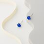 Sapphire Blue Swarovski Crystal Stud Earrings, thumbnail 2 of 6