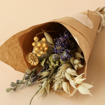 Thank You Candle And Dried Flower Posy Gift, 3 of 5