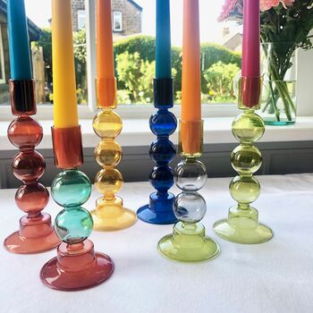 Colourful Glass Candlestick, 3 of 12