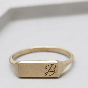 Personalised Initial 9ct Gold Signet Rings For Women, 2 of 11