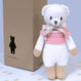Hand Knitted Polar Bear Teddy Personalised, thumbnail 1 of 10