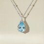 Silver Blue Topaz Necklace Aurelia, thumbnail 1 of 4