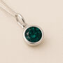 Personalised Sterling Silver May Emerald Birthstone Necklace, thumbnail 1 of 8