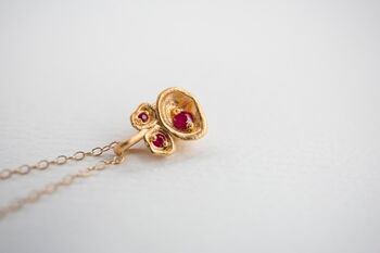 Real Ruby Gold Vermeil Plated Necklace July Birthstone, 6 of 10