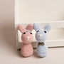 Hand Crochet Bunny Rattle, thumbnail 1 of 6