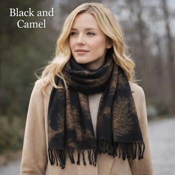 Cashmere Feather Print Scarf, 5 of 7
