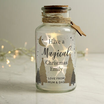 Christmas Tree LED Personalised Glass Jar, 2 of 8