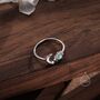 Sterling Silver Opal Moon And Sun Open Ring, thumbnail 6 of 10
