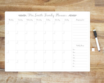 Personalised Whiteboard Monthly Family Organiser, 2 of 8