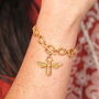 Chunky Bee Charm Bracelet In Gold, thumbnail 1 of 5