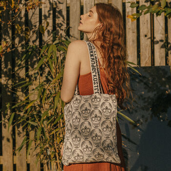 Cream Skull Cotton Shopper Tote Bag By Xander Kostroma, 3 of 5