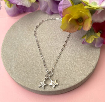 Personalised Sterling Silver Mini Starfish And Initial Star Bracelet, 5 of 12
