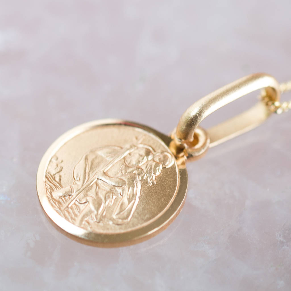 tiny gold st christopher christening necklace by oh so cherished