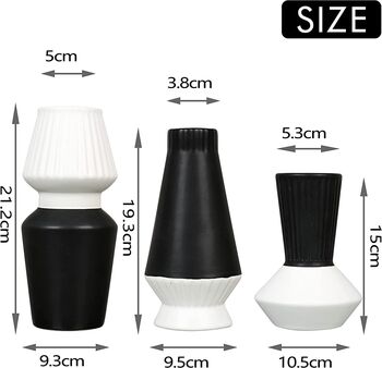 Set Of Three Black And White Ceramic Vase, 6 of 6