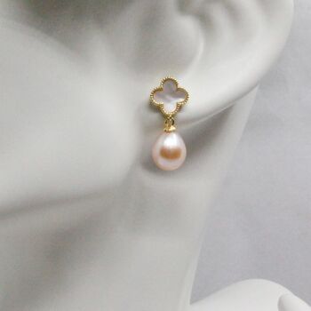 Lustrous Rosy Saltwater Pearl Earrings, 2 of 3