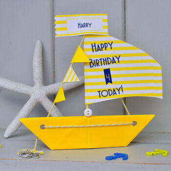 Personalised Age Birthday Sail Boat Greetings Card, 11 of 12