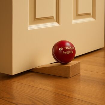 Personalised Full Size Cricket Ball Doorstop, 6 of 6