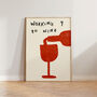 Working Nine To Wine Funny Kitchen Wall Art, thumbnail 1 of 8