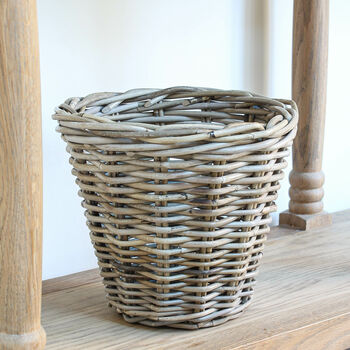 Rattan Round Wastepaper Basket, 2 of 3