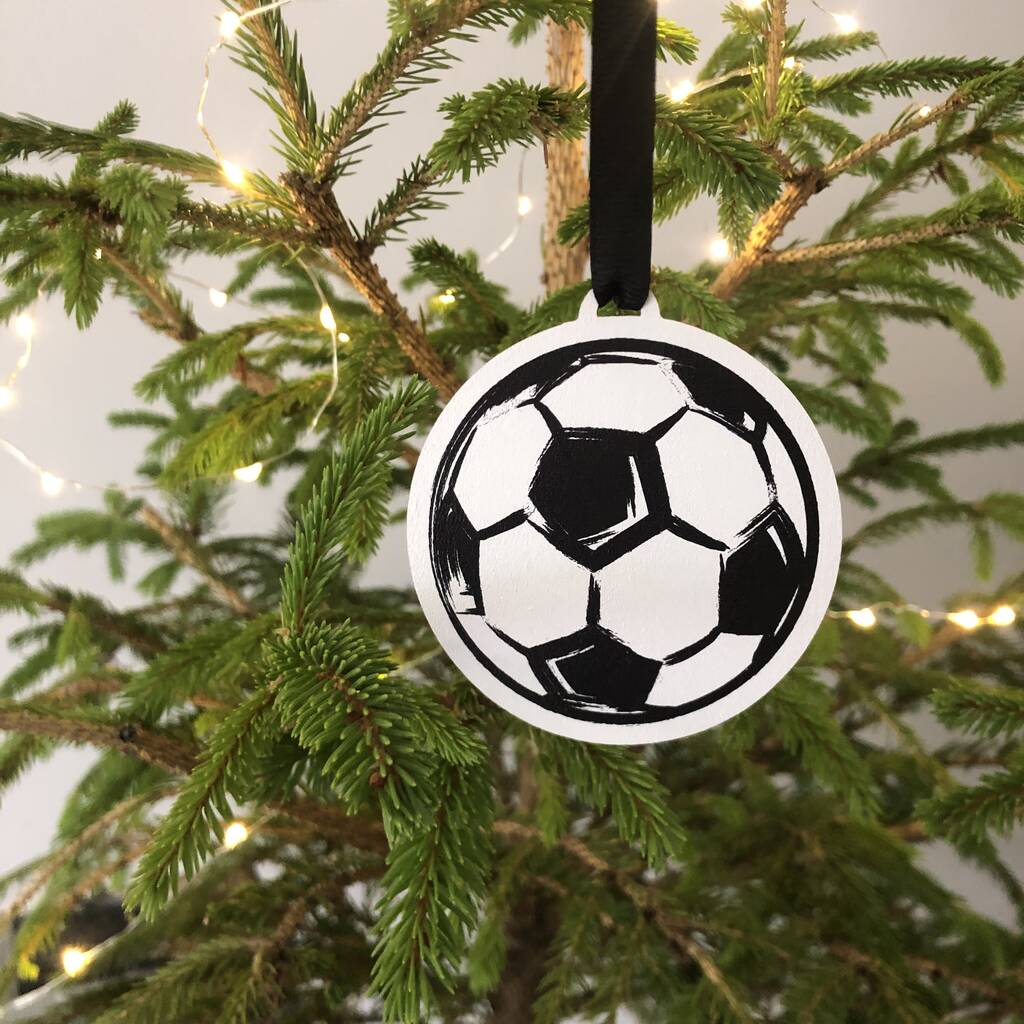 Christmas Football Wooden Bauble Decoration By Alphabet Bespoke ...