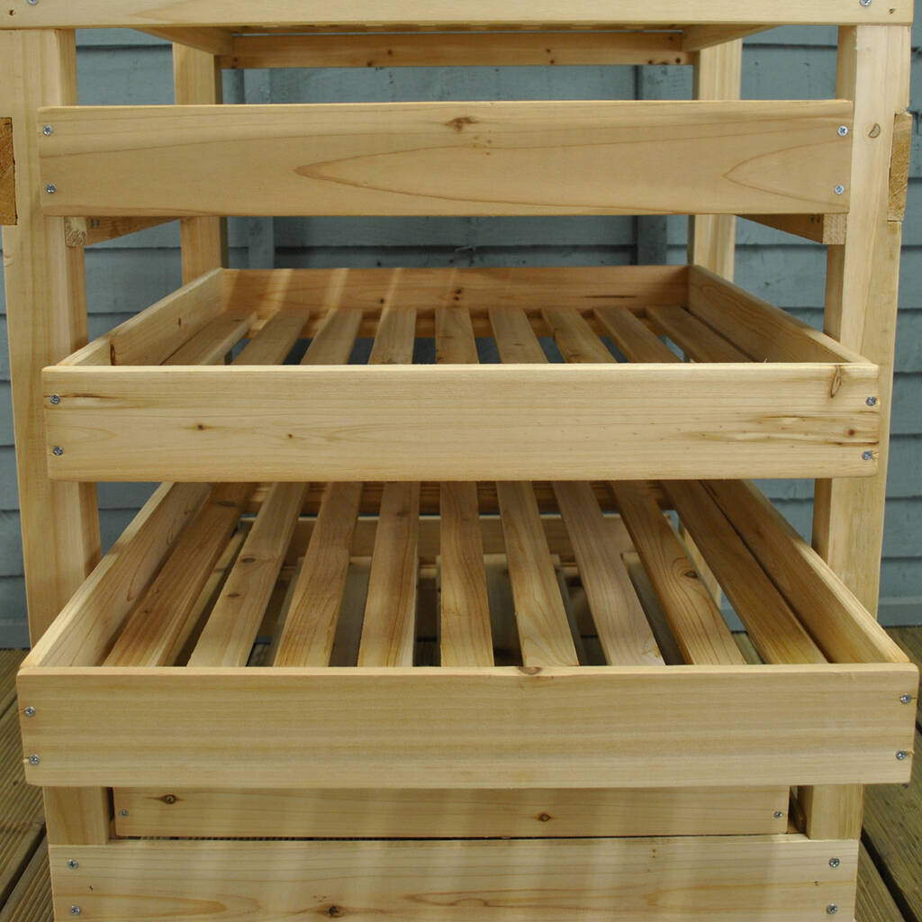 Wooden Apple Storage Rack With 10 Drawers By Garden Selections