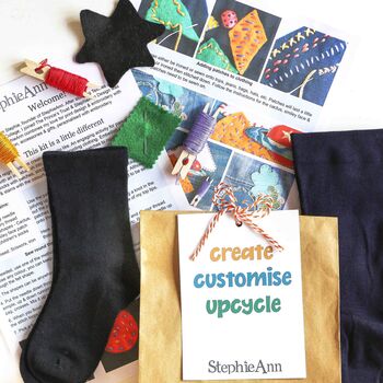 Daddy And Me Twinning Socks Craft, Repair, Upcycle Kit, 6 of 7