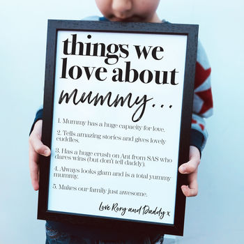 Personalised Things We Love About Mum Or Mummy Print, 2 of 3