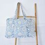 Block Printed Blue Cornflower Quilted Bag, thumbnail 1 of 6