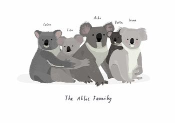 Personalised Koala Family Print, 5 of 5
