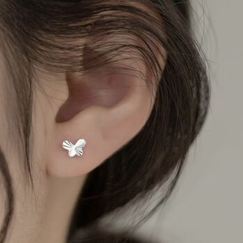 Sterling Silver Butterfly Stud Earrings, 3 of 5